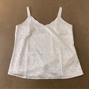 Colleen Lopez HSN Women's Size XS Ivory Embossed Scalloped Neckline Tank Nwot